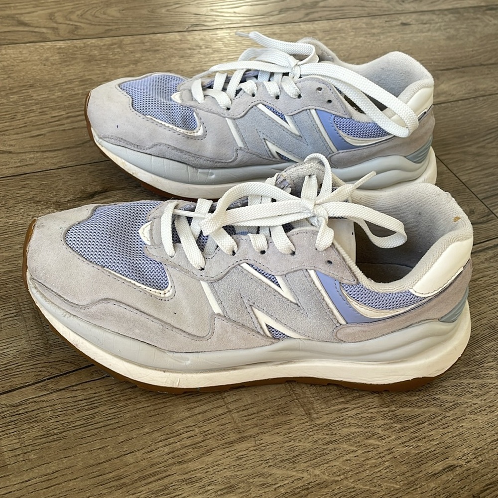New Balance 57/40 White and Blue suede Sneakers size 7.5